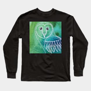 Owl on watercolor Long Sleeve T-Shirt